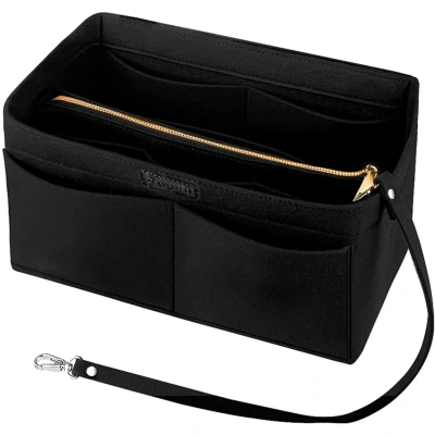 Afbeelding van Ropch Handtasorganizer, vilten tasorganizer, bag in bag, binnenvakken, handtasorganizer met afneembare zak ritssluiting en sleutelketting