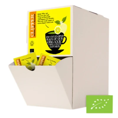 Afbeelding van Thee Clipper infusion lemon &amp; ginger bio 250 zakjes
