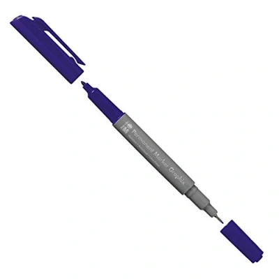 Afbeelding van Marabu 01470003055 permanente marker Graphix in ultramarijnblauw donker, met dubbele punt 1 2 mm en 0,5 mm, briljante kleuren, sneldrogende, alcoholgebaseerde inkt, geurarm waterdicht