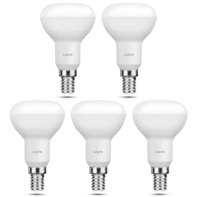 Afbeelding van Lepro e14 LED lamp, 5,8 W, 470 lumen, komt overeen met 40 W gloeilamp, 2700 Kelvin warm wit spot, reflectorlamp R50 120 stralingshoek, spaarlamp, 5 stuks