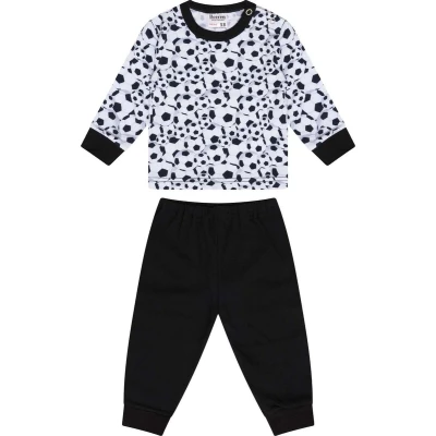 Afbeelding van Beeren Pyjama Soccer Jongens Zwart/wit Maat 98/104