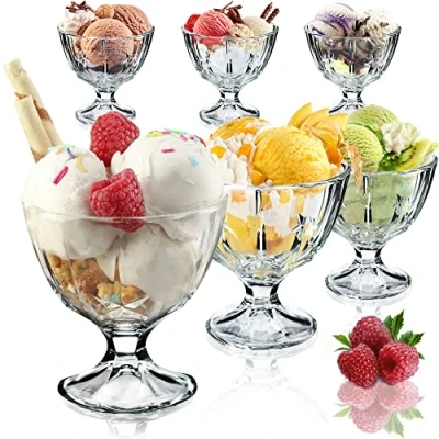 Afbeelding van Kadax IJsbekerset, ijsschalen, dessertglazen met voet voor ijs, desserts, fruit, voorgerechten, cocktails, 6 stuks, 300 ml