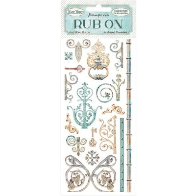 Afbeelding van Stamperia Magic Forest Rub On 4x8,5 Inch Keys And Decorations (DFLRB22)