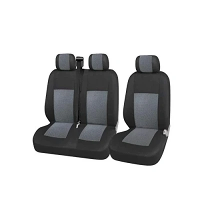 Afbeelding van A1 2+1 luxe stoelhoezen Van hoogwaardig polyester voor de bus, mooi zitvlak, zwart/grijs, nieuw originele verpakking,