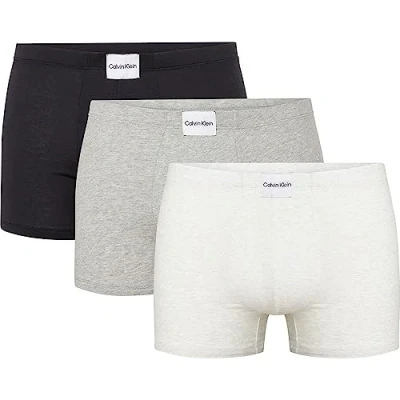 Afbeelding van Calvin Klein Underwear 3 PACK Trunks Onderbroeken, Heren, Maat: Large, Grey heather/black/snow heather