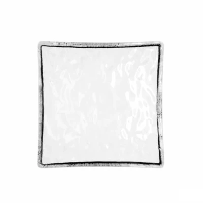 Afbeelding van Eetbord Quid Select Filo Wit Zwart Plastic Vierkant 19 x 4,5 cm (12 Stuks)
