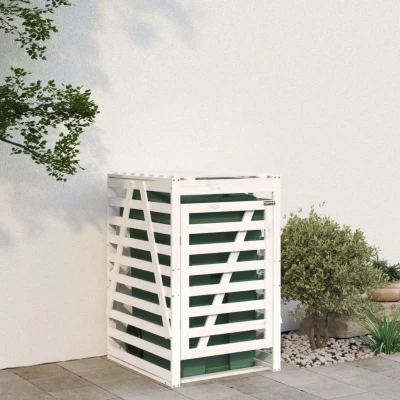 Afbeelding van Containerberging 84x90x128,5 cm massief grenenhout wit