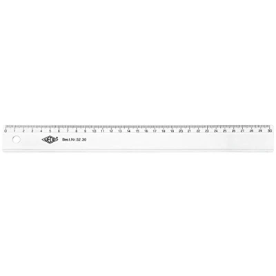 Afbeelding van Wedo 5230 Liniaal 30 cm, inktrand, reliëf centimeter indeling, kunststof, transparant