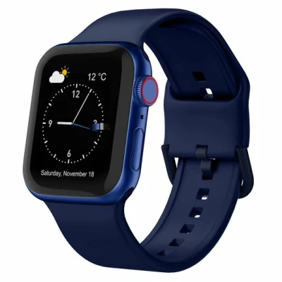 Afbeelding van Apple Watch Soft siliconen bandje met gespsluiting Nachtblauw Geschikt voor 38mm / 40mm 41mm