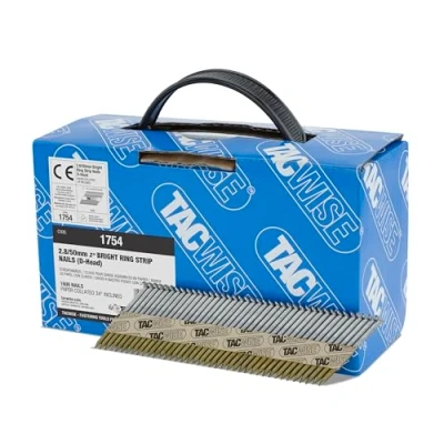 Afbeelding van TACWISE 1754 Bright framing nagels 2,8/50 mm, D kop, ringschacht, 34 hellend, papier gebundeld, 1600 stuks