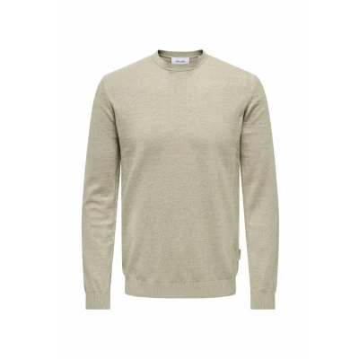 Afbeelding van ONLY &amp; SONS Gebreide trui voor heren, Oatmeal/Detail: melange, L