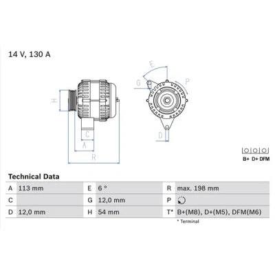 Afbeelding van Bosch Alternator/Dynamo 0 986 049 000
