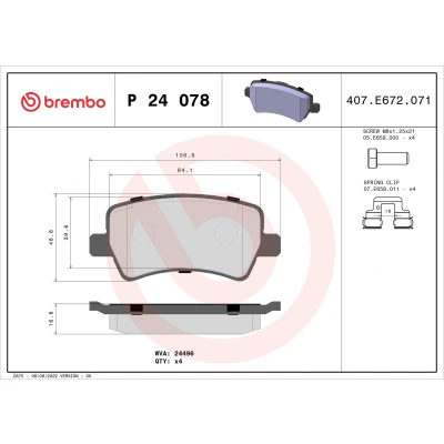 Afbeelding van Brembo Remblokset P 24 078X