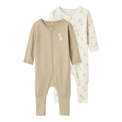 Afbeelding van NAME IT NBNNIGHTSUIT 2P ZIP FF Jet GIRAFFE NOOS Unisex Pyjama Stream
