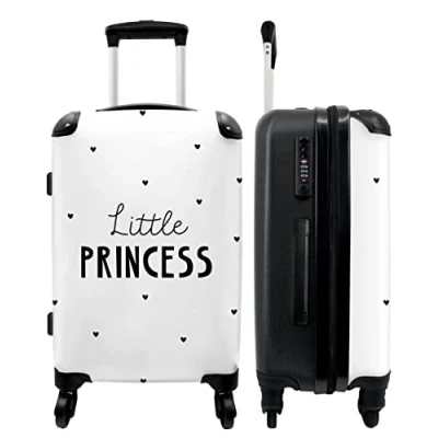 Afbeelding van NoBoringSuitcases.com Grote koffer XL Kinderkoffer wit meisjes Reiskoffer met 4 wielen Trolley op wieltjes medium Rolkoffer groot kinderen Ruimbagage valies 20kg Luggage suitcase TSA slot Hardcase Lichtgewicht Bagagetrolley 60 liter