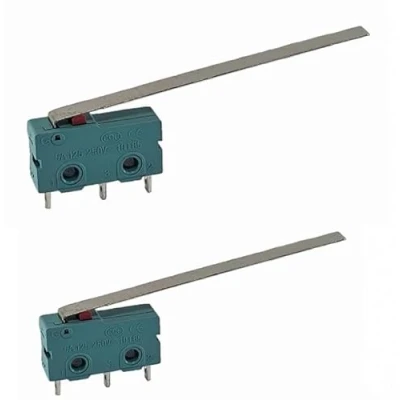 Afbeelding van Microknop, 3 pins, 250 V, 5 A, 2 standen aan/aan eindschakelaar met lange hendelarm, wisselschakelaar, aanraakgevoelige microschakelaar, voor mechanica, elektronische apparaten, automaten, stuks