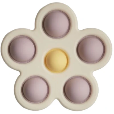Afbeelding van Mushie sensorische bloem soft lilac daffodil ivory