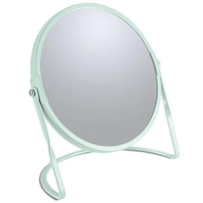 Afbeelding van Make up spiegel Cannes 5x zoom metaal 18 x 20 cm mintgroen dubbelzijdig
