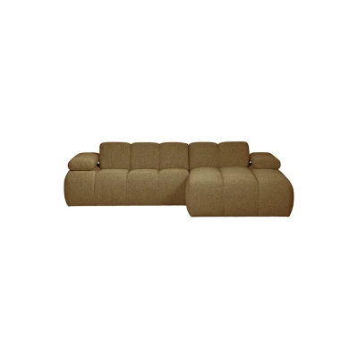 Afbeelding van WOOOD Exclusive Mojo Bank Chaise Longue Rechts Bouclé Geel/bruin