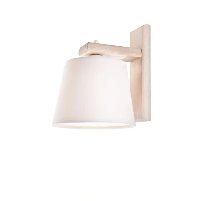 Afbeelding van Lamkur Wandlamp Sweden met houten frame, oudwit