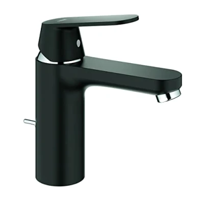 Afbeelding van GROHE Eurosmart Cosmopolitan Wastafelkraan medium uitloop met trekwaste zwart 23325KW0