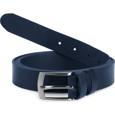 Afbeelding van Ladeheid Herenriem Riem Broekriem Verstelbaar Leer LA EL XXL Marineblauw 1 (3 cm) 130 cm