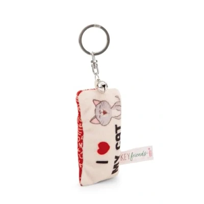 Afbeelding van sleutelhanger Mini Pluchekussen &quot;I my cat&quot; 8cm met Belletje kleurrijk Een trouwe metgezel voor rugzak of tas, jong en oud 62126