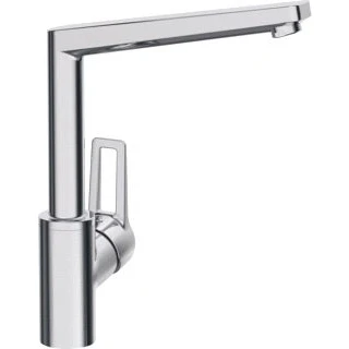 Afbeelding van Hansa twist 1 gats keukenkraan met zijbediening open hendel 150 draaibare uitloop 19 3cm chroom 09202205
