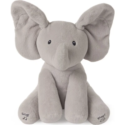 Afbeelding van Baby GUND Geanimeerde Flappy De Olifant Knuffel Grijs 30,5 cm Nederlands Gesproken