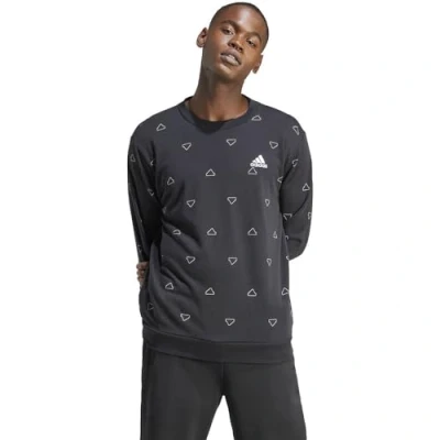 Afbeelding van adidas Sportswear Seasonal Essentials Monogram Graphic CREW Sweater, Heren, Maat: Medium, Black