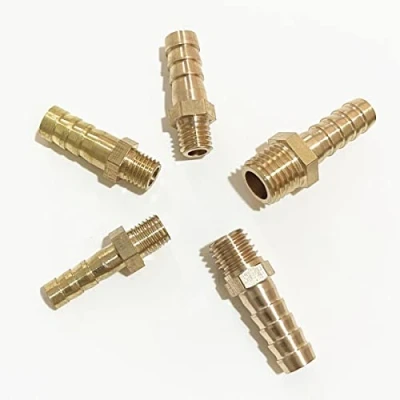 Afbeelding van 5 stks 6mm 8mm 10mm Slangpilaar Naar M8 M10 M12 M14 M16 Metrische Buitendraad messing Hosetail Pijp Montage Connector Slangpilaar, M12x1.25mm