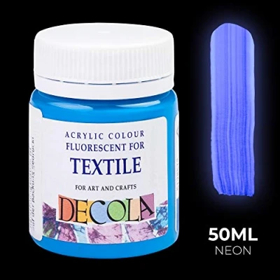 Afbeelding van Decola — Neon Blauw Textielverf 50ml Textielkleur Met Hoog Pigment Gemaakt Door Neva Palette