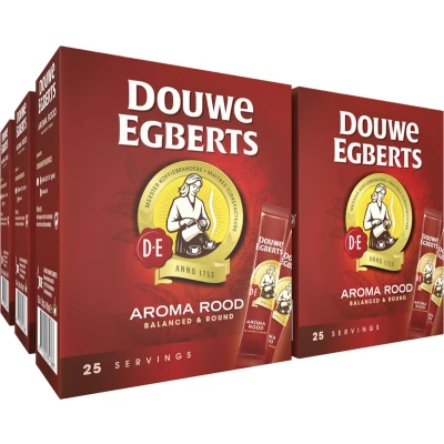 Afbeelding van Douwe Egberts Aroma Rood Sticks Oploskoffie 6 x 25 zakjes