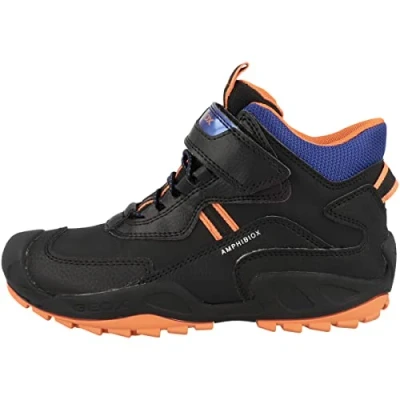 Afbeelding van Geox J New Savage Boy B A jongens Schoenen, zwart/oranje., 24 EU