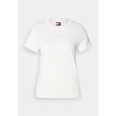 Afbeelding van Tommy Jeans Linear TEE Tshirt basic, Dames, Maat: 34, Ancient white