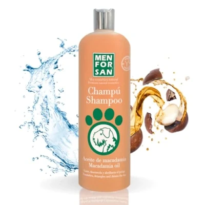 Afbeelding van MENFORSAN Macadamia olieshampoo voor honden 1L, voedt en verheldert, ontwarrende kracht