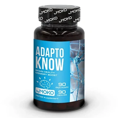 Afbeelding van AdaptoKNOW Brain booster supplement Nootropic met Ashwagandha Ginkgo Biloba en Siberische Ginseng poeder verhoogde concentratie, alertheid geheugen, Cognitieve versterker 90 vegetarisch capsules