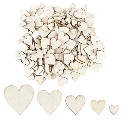 Afbeelding van Ideen mit Herz Houten harten om te knutselen en decoreren, 5 verschillende maten, van hout, 1 cm tot 3 cm, natuurlijke kleuren, 250 stuks, ideaal als bruiloftsdecoratie, tafeldecoratie,