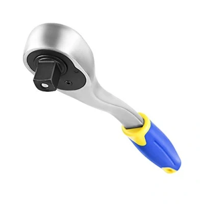 Afbeelding van S&amp;R omschakelbare ratel 1/2 inch, CrV staal, voor links en rechtshandig pak, schuine 2 componentengreep, vierkante aandrijving, hefboomratel 45 tanden, bedieningshoek 8