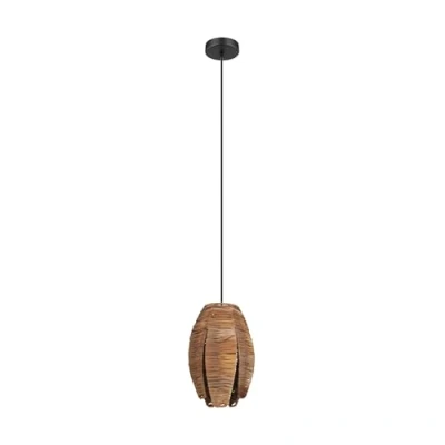 Afbeelding van Leen Bakker EGLO Hanglamp Mongu Zwart/ Hanglampen Bruin Staal