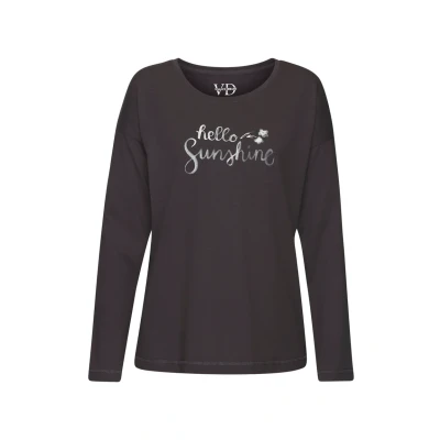 Afbeelding van Vivance Pyjamashirt, Dames, Maat: 44/46, Dunkel anthrazit