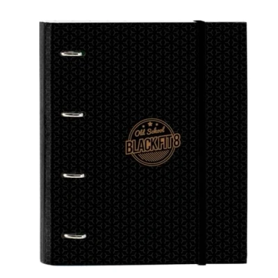 Afbeelding van Ringmap BlackFit8 Old school Zwart Grijs 27 x 32 3.5 cm