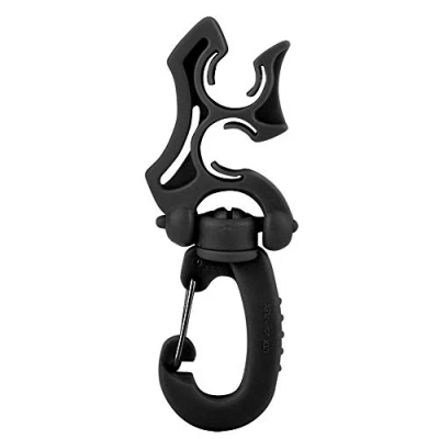 Afbeelding van Dubbele duikslanghouder met clip, clip regulator haak voor duiken (zwart)