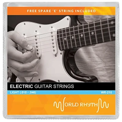 Afbeelding van World Rhythm elektrische gitaar snaren licht (.011 .052) Gauge met reserve hoog e string