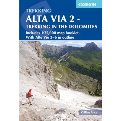 Afbeelding van Alta Via 2 Trekking in the Dolomites: Includes 1:25,000 map booklet. With Vie 3 6 outline