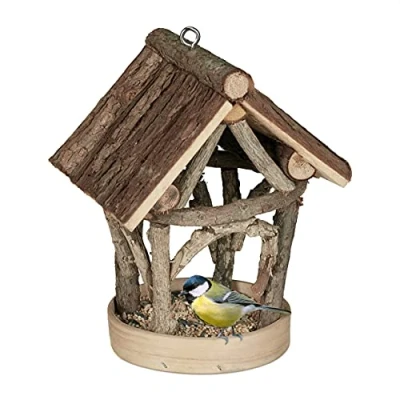 Afbeelding van Relaxdays vogelvoederhuisje hangend voederhuis voor kleine vogels vogelhuisje tuin