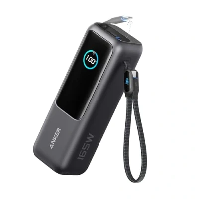 Afbeelding van Anker Zolo Powerbank (25K, 165W, ingebouwde USB C en intrekbare kabel)