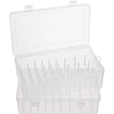 Afbeelding van VBS Set van 2 naaigarendozen voor 42 spoelen 23 x 13,5 6,3 cm, naaigarenopslag, naaien