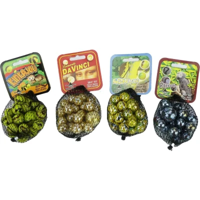 Afbeelding van Knikkers 21 stuks in netje assorti