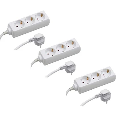 Afbeelding van Meister Stekkerdoos 3 voudig set van m kabel wit kunststof IP20 binnenruimte/stekkerstrip/meervoudige stekkerdoos/tafelstekkerdoos/Tido voudig/7430800